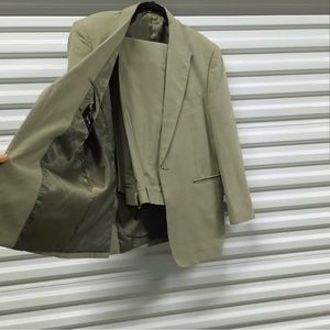 Zacchi Mens Italian Suit Size 40S Light Green Single Breasted